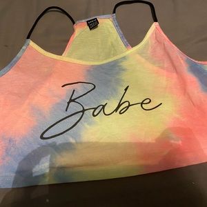 A nice tie-dye top, its like a crop top. Its cute and nice material.